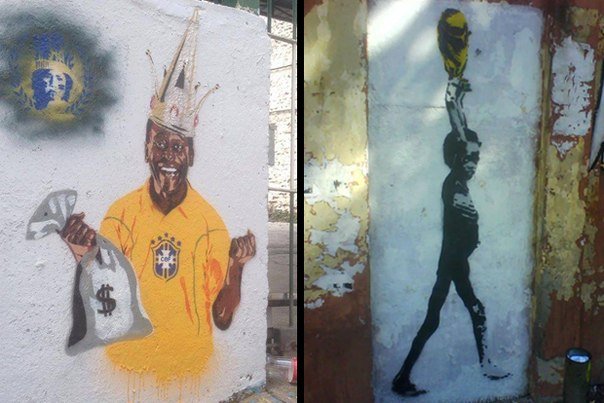 Граффити в Бразилии против футбола